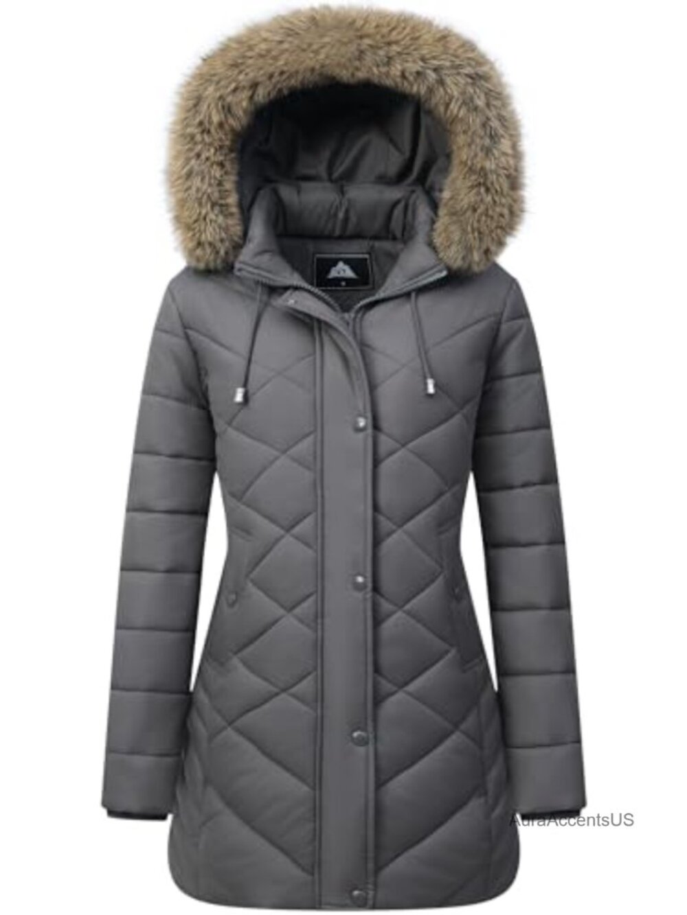 Long Warm Winter Puffer Coat Waterproof Windproof Down Jacket with Zip